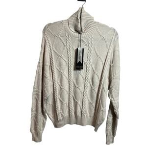 NWT Truth By Republic Large $98 Cable Knit Turtleneck Sweater